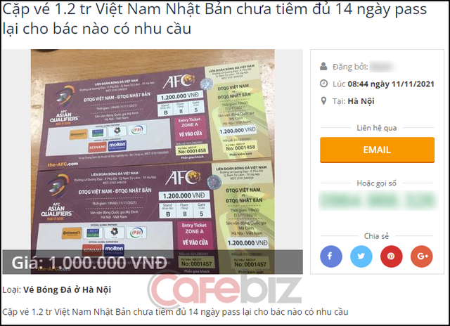 Dân phe vé bắt đầu bán cắt lỗ bằng mọi giá trước trận Việt Nam – Nhật Bản